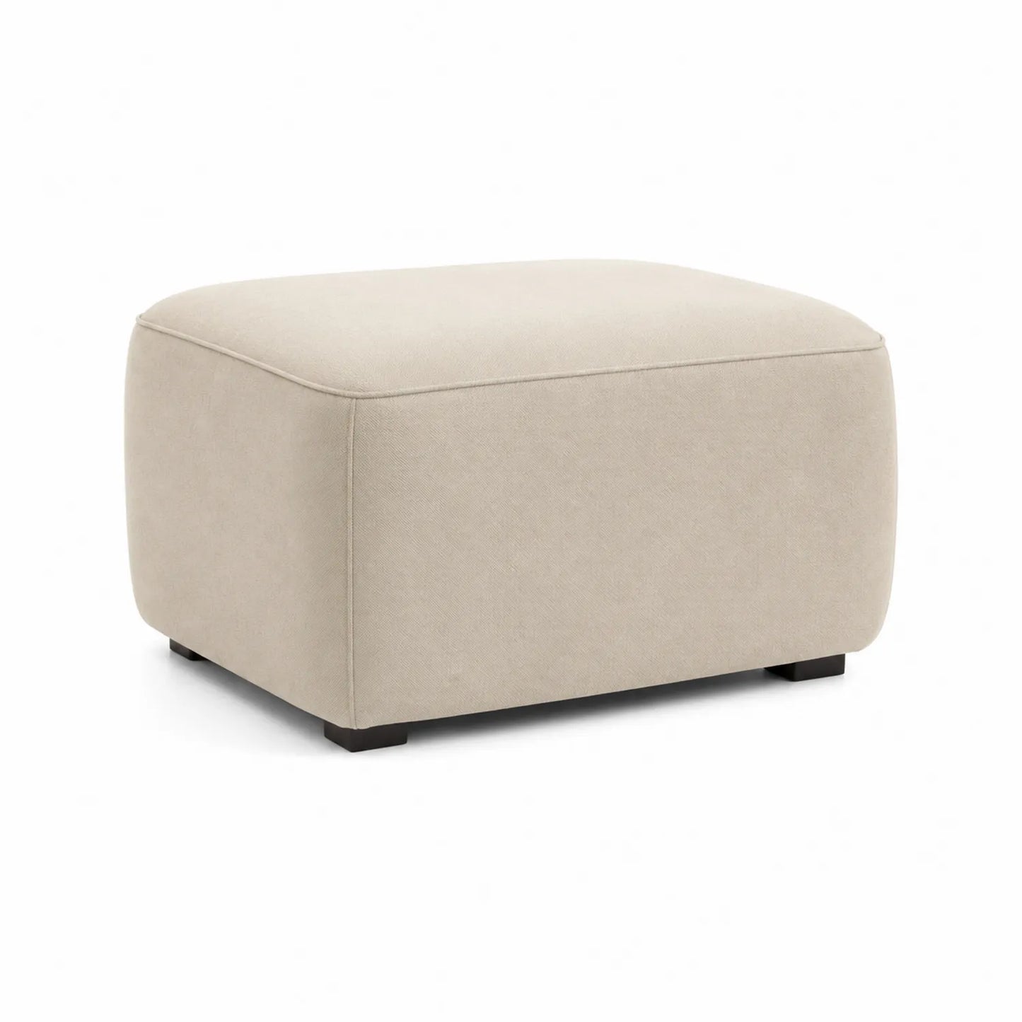 Beiger Stoff Rechteckiger Fußhocker 80x60x45 cm
