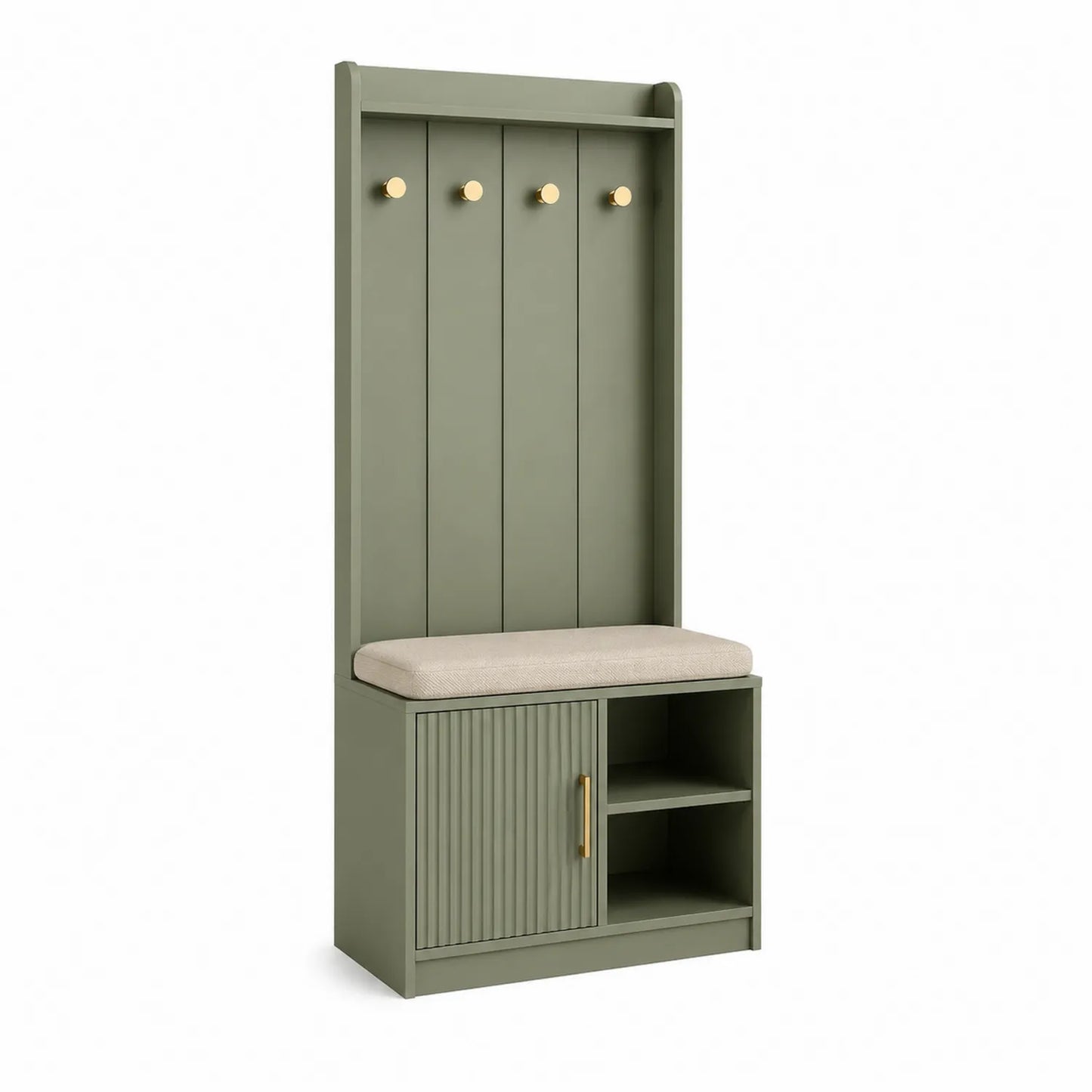 Garderobenschrank mit Bank und Haken Holz 180x60x40 cm