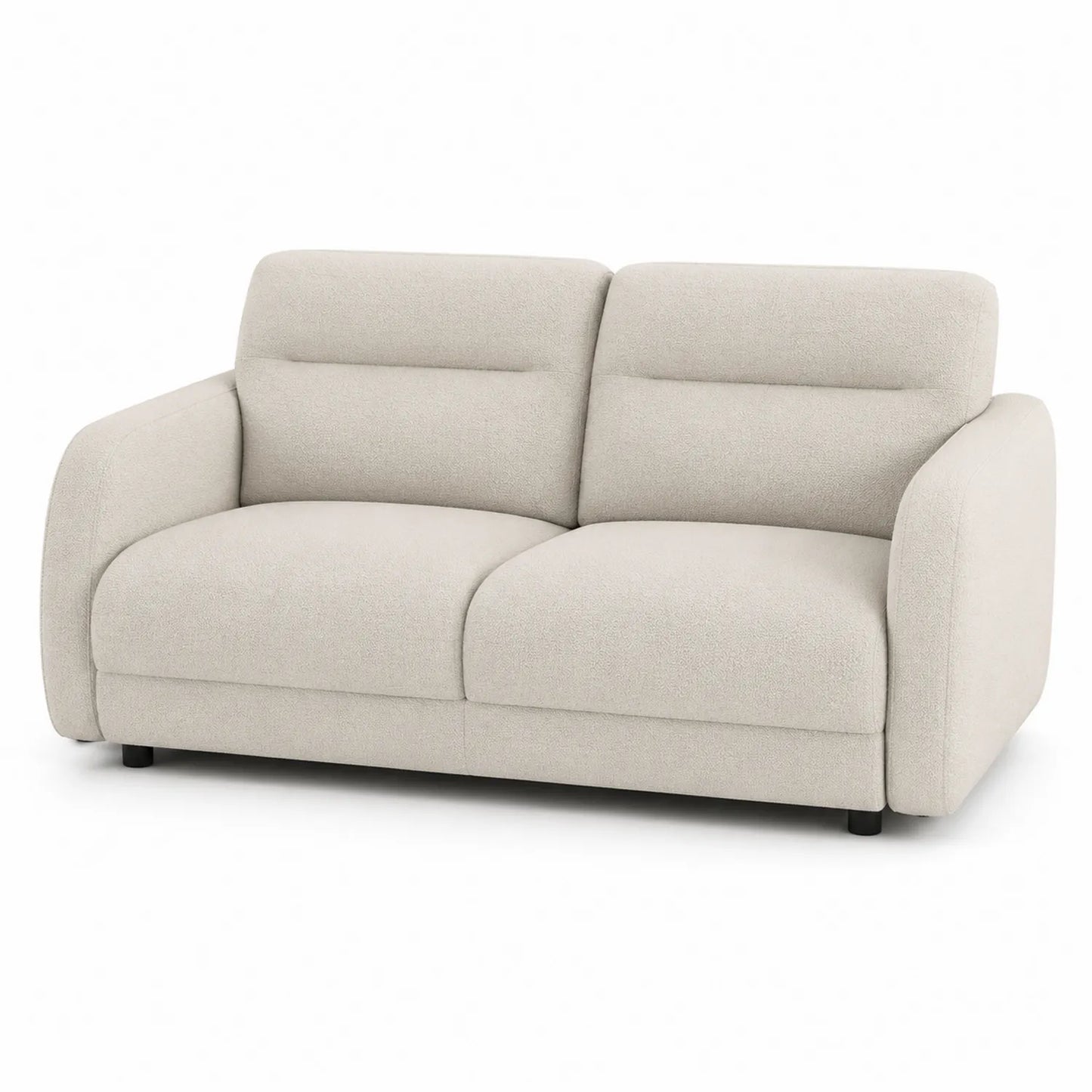2-Sitzer Sofa Holzrahmen Stoff Beige 150x90x85 cm