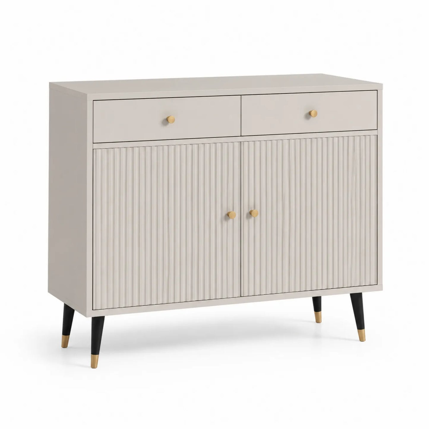 Beiges Holz-Sideboard mit 2 Schubladen und 2 Türen