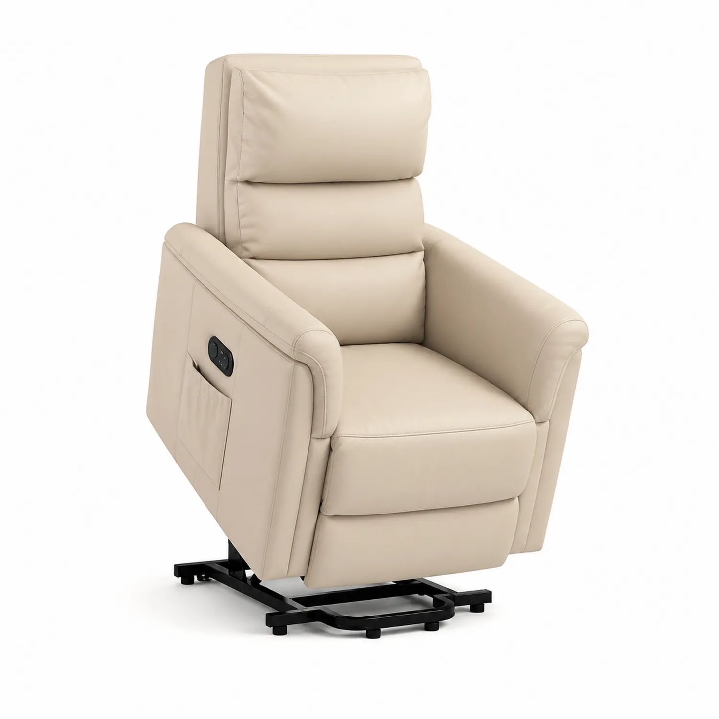 Elektrischer Sessel mit Hebefunktion aus PU-Leder Beige