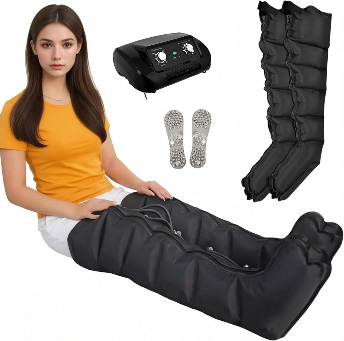 30-240mmHg Lymphdrainage Gerät, Beinmassagegerät, Pressotherapiegerät für Beine, leise, für Entspannung
