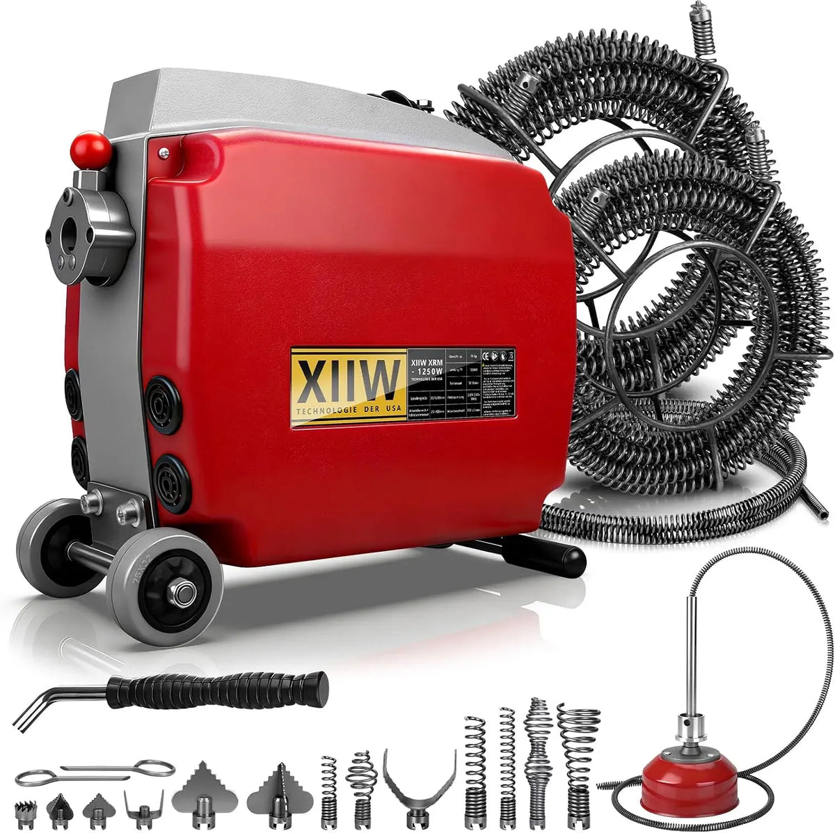 550U/m Rohrreinigungsmaschine, 1250 W, 200 mm, für Ø20-200mm