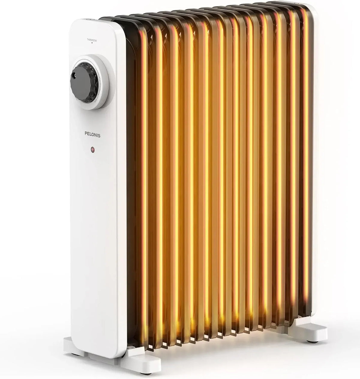 Elektroheizung, elektrische Ölheizung, 2500 W, Thermostat, 3D-Optik, Wohnzimmergestaltung, Wärmefunktion, Weiß, für Wohnzimmer, PELONIS