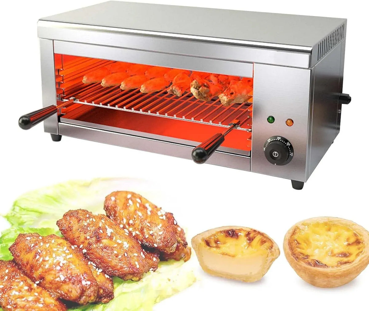 Rindfleisch-HäHnchen-Grill, Edelstahl-Steakgrill, Salamandergrill, Raclette-Grill, 2000 W, 50 bis 300 °C, für Den Innenbereich