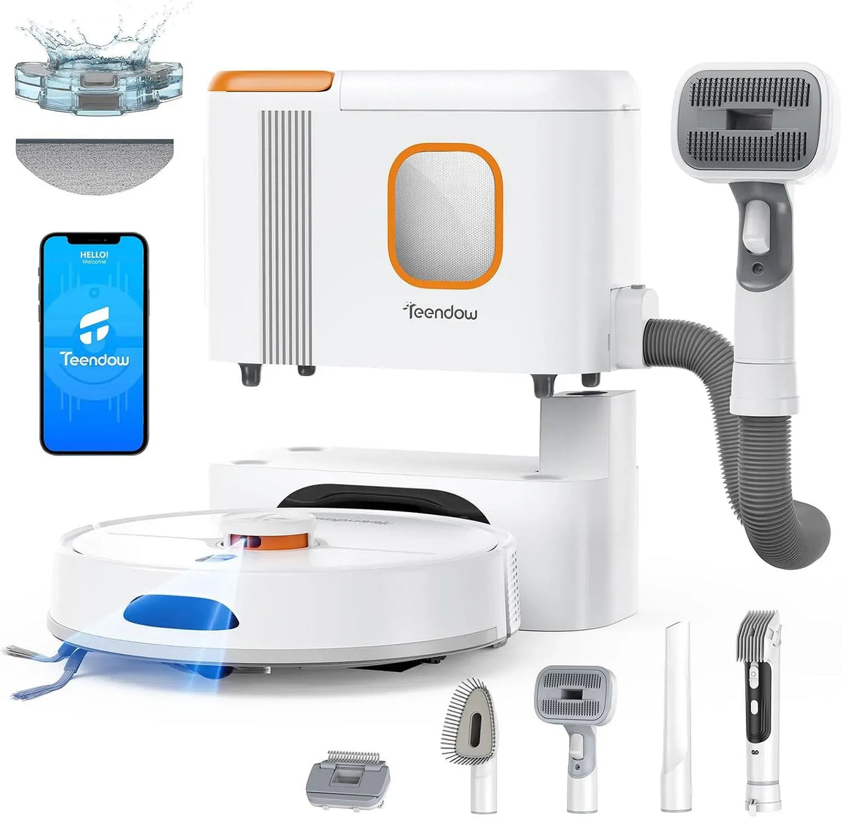 Saugroboter, 3 L, Teendow D20S, App und Sprachsteuerung, 8000 Pa
