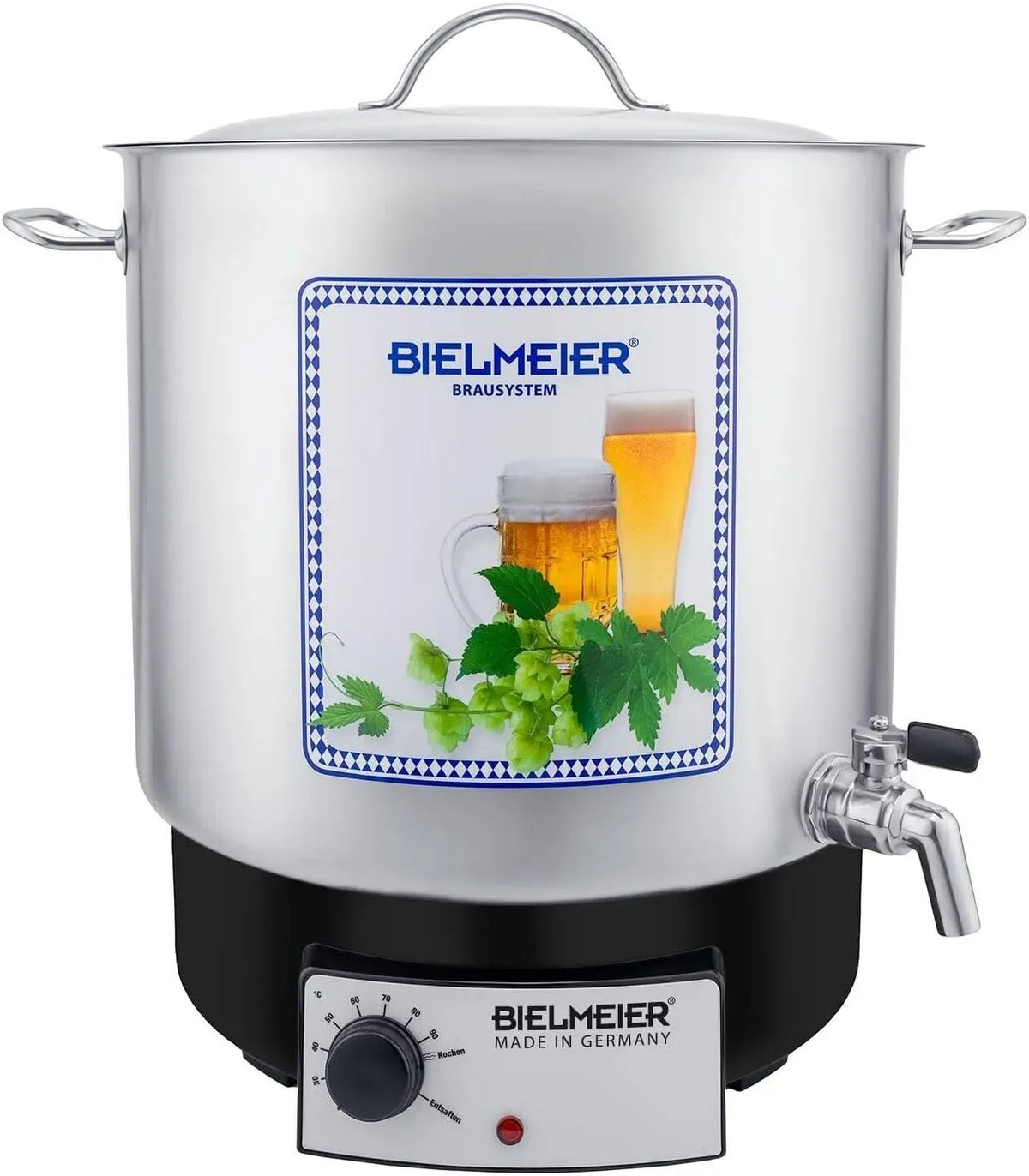 Bielmeier Maischekessel 29 L Edelstahl 2000 W inklusive 3/4 Zoll Auslaufhahn