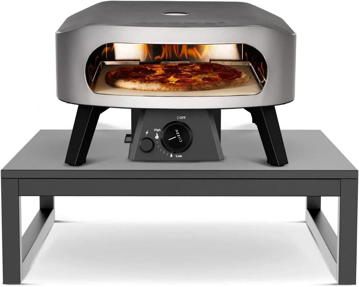 Elektrischer Pizzaofen, 13 Zoll, Outdoor, 50 mbar, Outdoor Tisch-Set, 80 kg