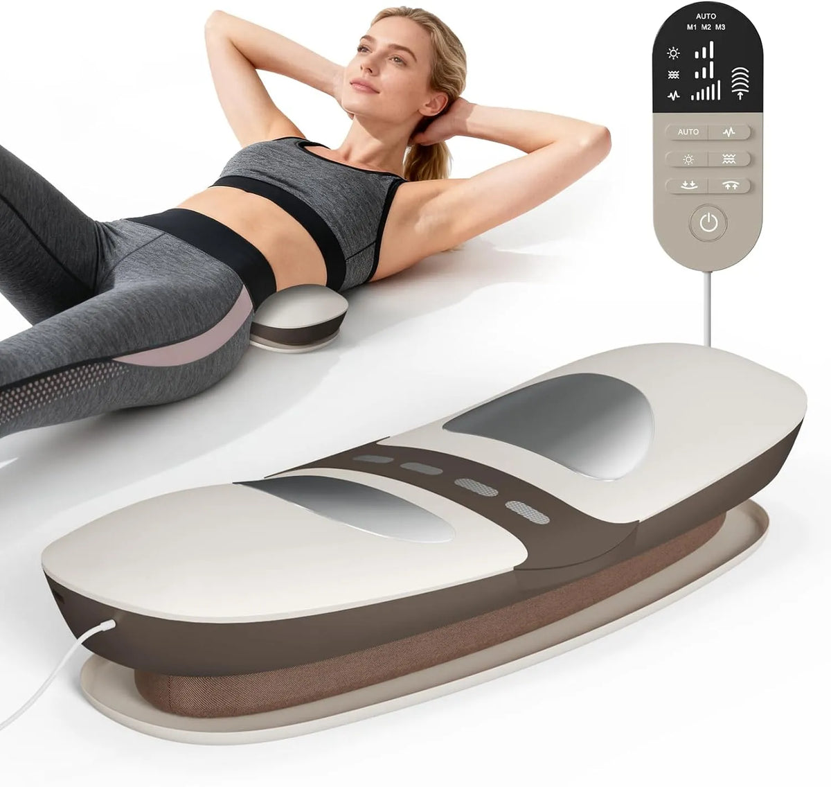 Rückenstrecker Gerät, Rückenmassagegerät, USB, Wärmefunktion, kabellos, für Lendenbereich