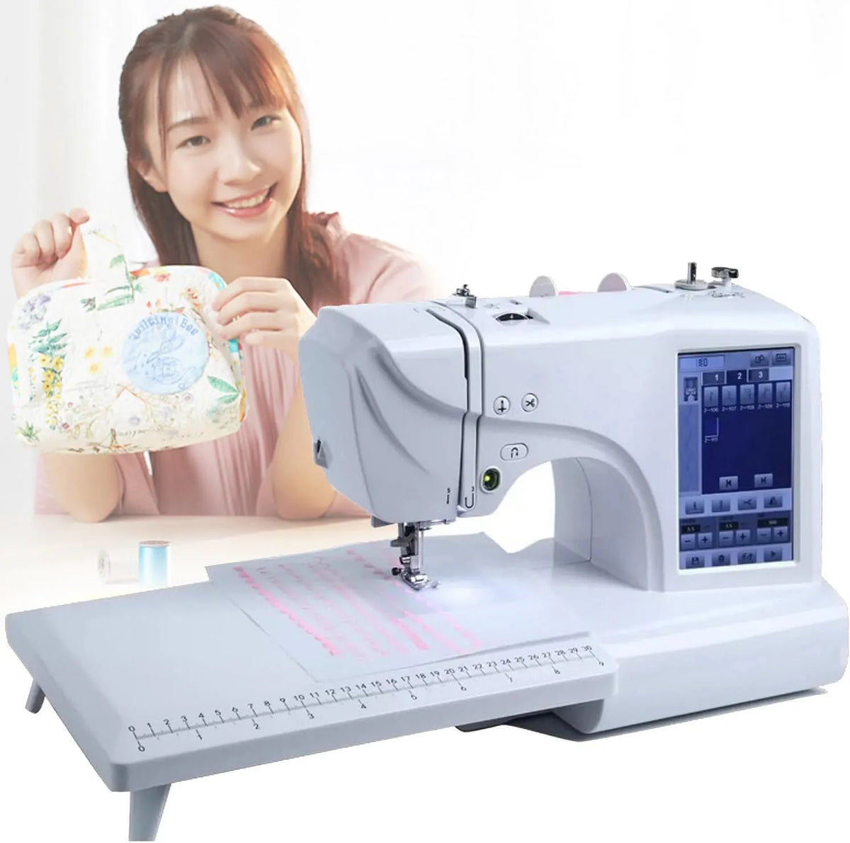 7-Zoll-LCD-Bildschirm Stickmaschine, Nähmaschine, elektrische Nähmaschine, Stickautomat, USB, LCD-Display