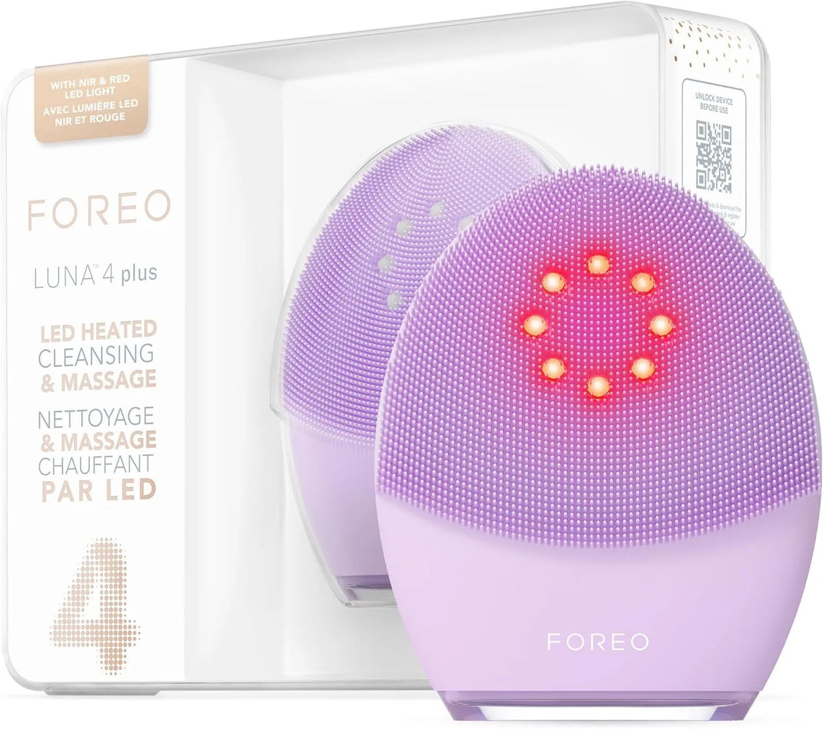 LUNA 4 Anti-Aging-Mikrostrom-Gesichtsgerät, Gesichtsreinigungsbürste, Gesichtsbürste, Silikonbürste, FOREO LUNA