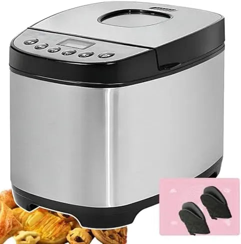 12-in-1 13H Brotmaschine, Teigbereiter, 0,9 kg, Timer, Warmhaltefunktion, leise, Edelstahl, Wärmefunktion