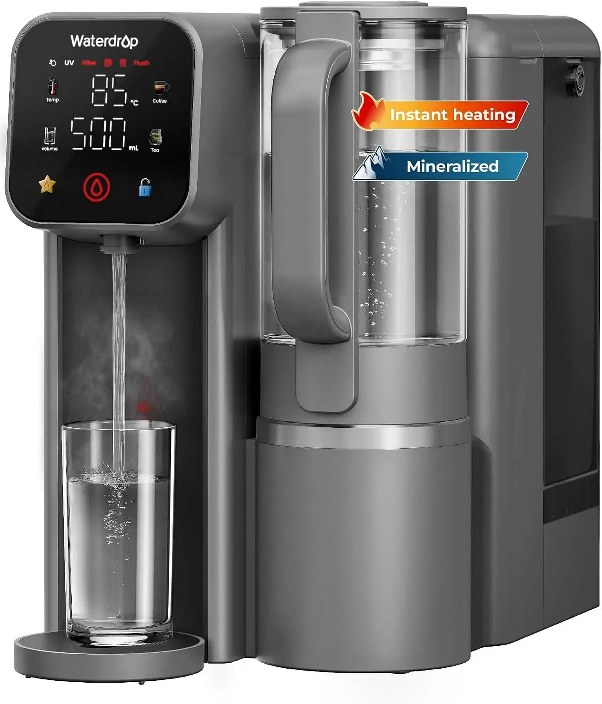 M6HG Osmoseanlage, Auftisch, Glas, Waterdrop, Mineralien Sofort-Heiß Auftisch Osmoseanlage