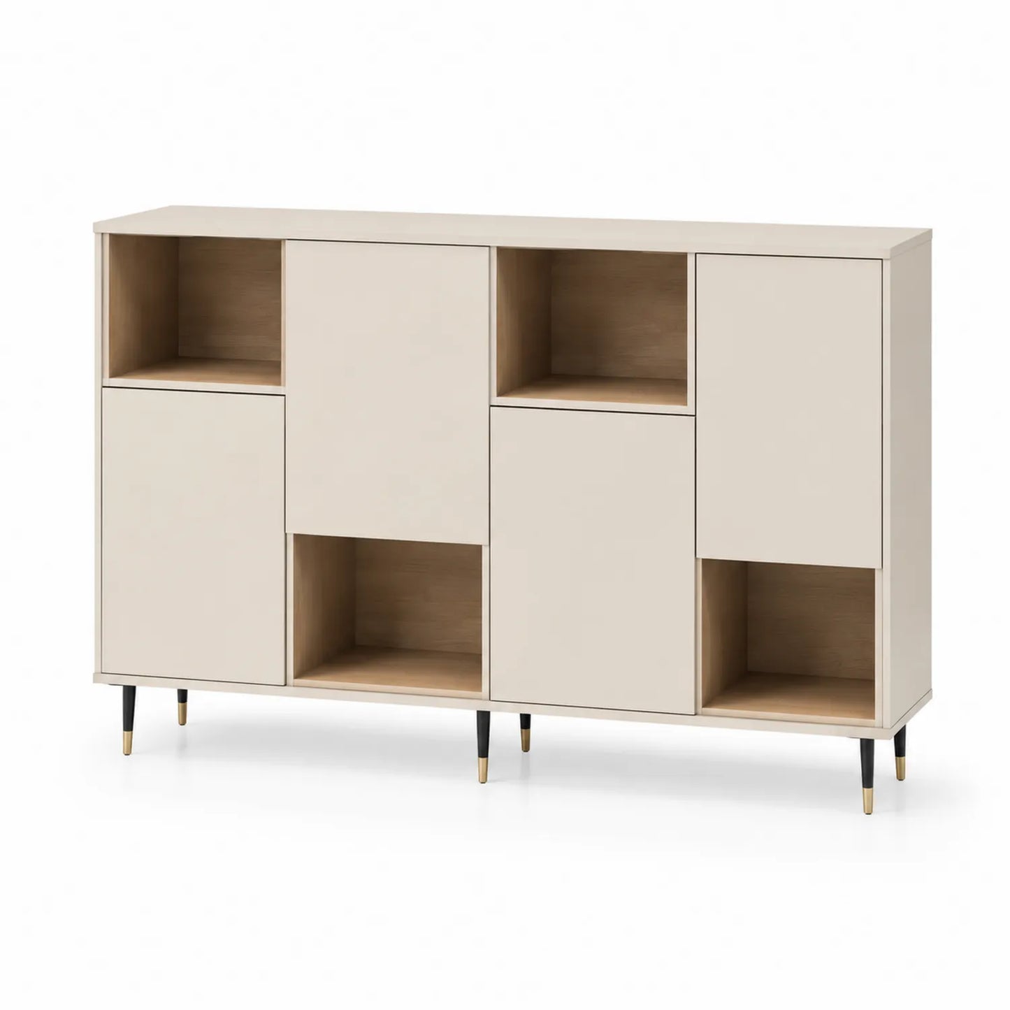 Sideboard Holzfurnier Creme 120x35x90 cm