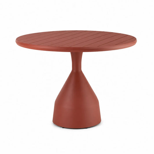 Runder Tisch Aluminium 90cm Rostrot