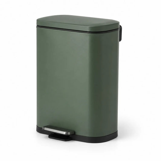 Grüner Edelstahl-Mülleimer mit Pedal 30L