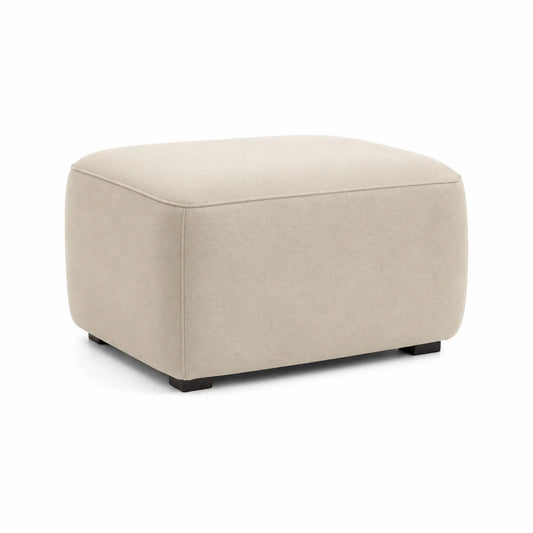 Beiger Stoff Rechteckiger Fußhocker 80x60x45 cm