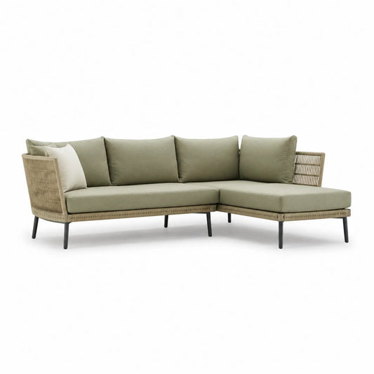 Ecksofa Aluminiumgestell Olefin Kissen Grün
