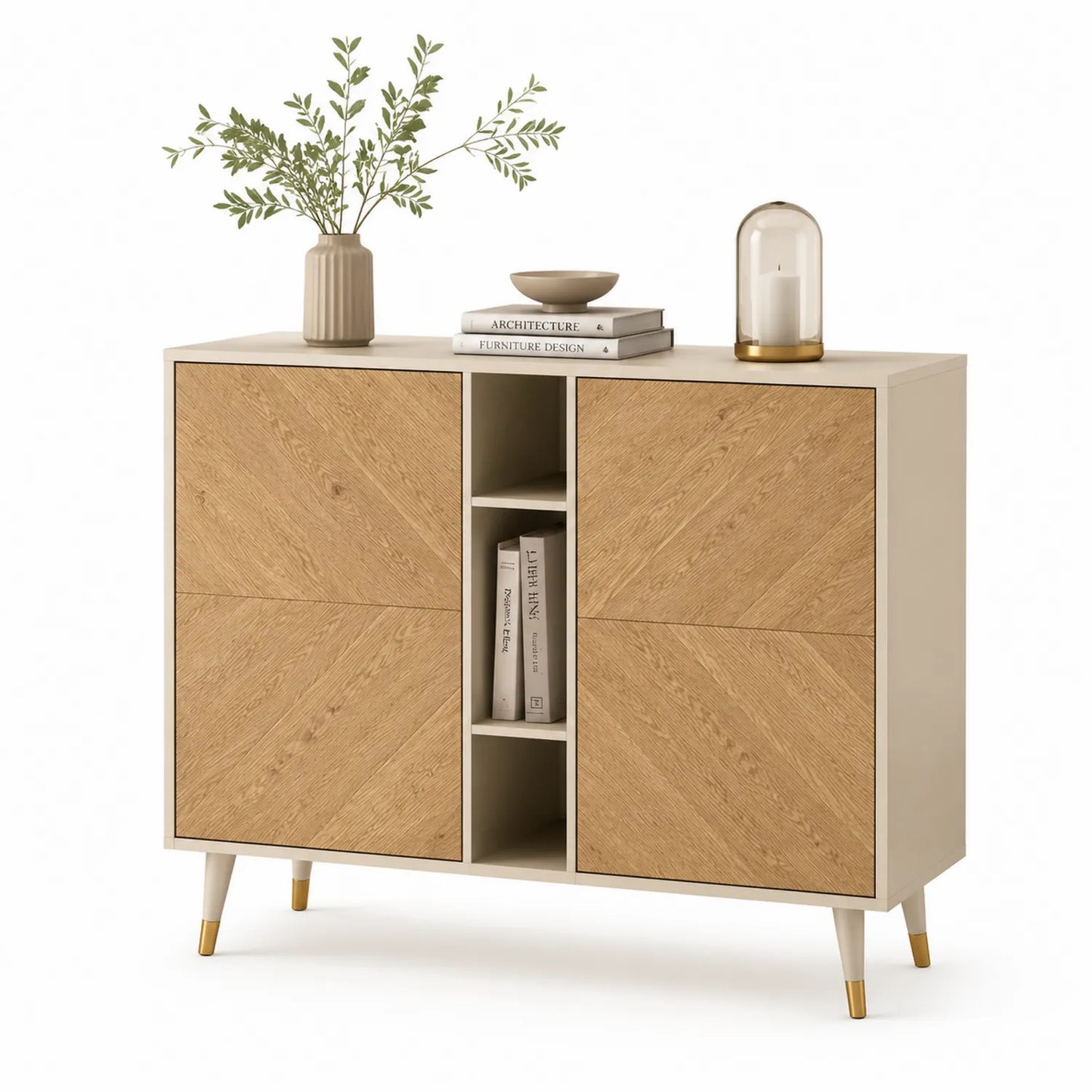 Sideboard mit Türen und Regalfächern Holz 120x35x75 cm