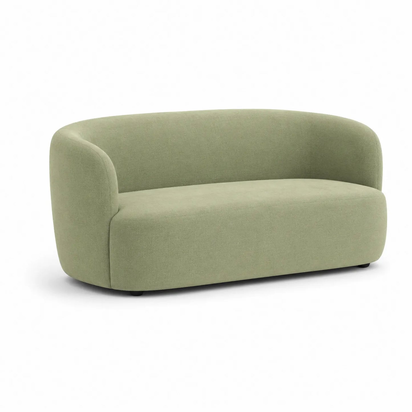 2-Sitzer Sofa aus Leinenstoff Grün 180x80x75cm
