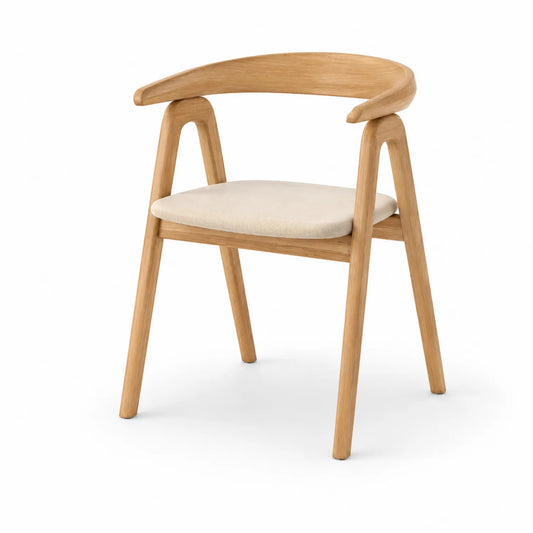 Esszimmerstuhl aus Eiche mit gepolstertem Sitz