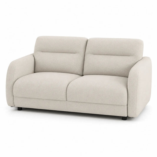 2-Sitzer Sofa Holzrahmen Stoff Beige 150x90x85 cm