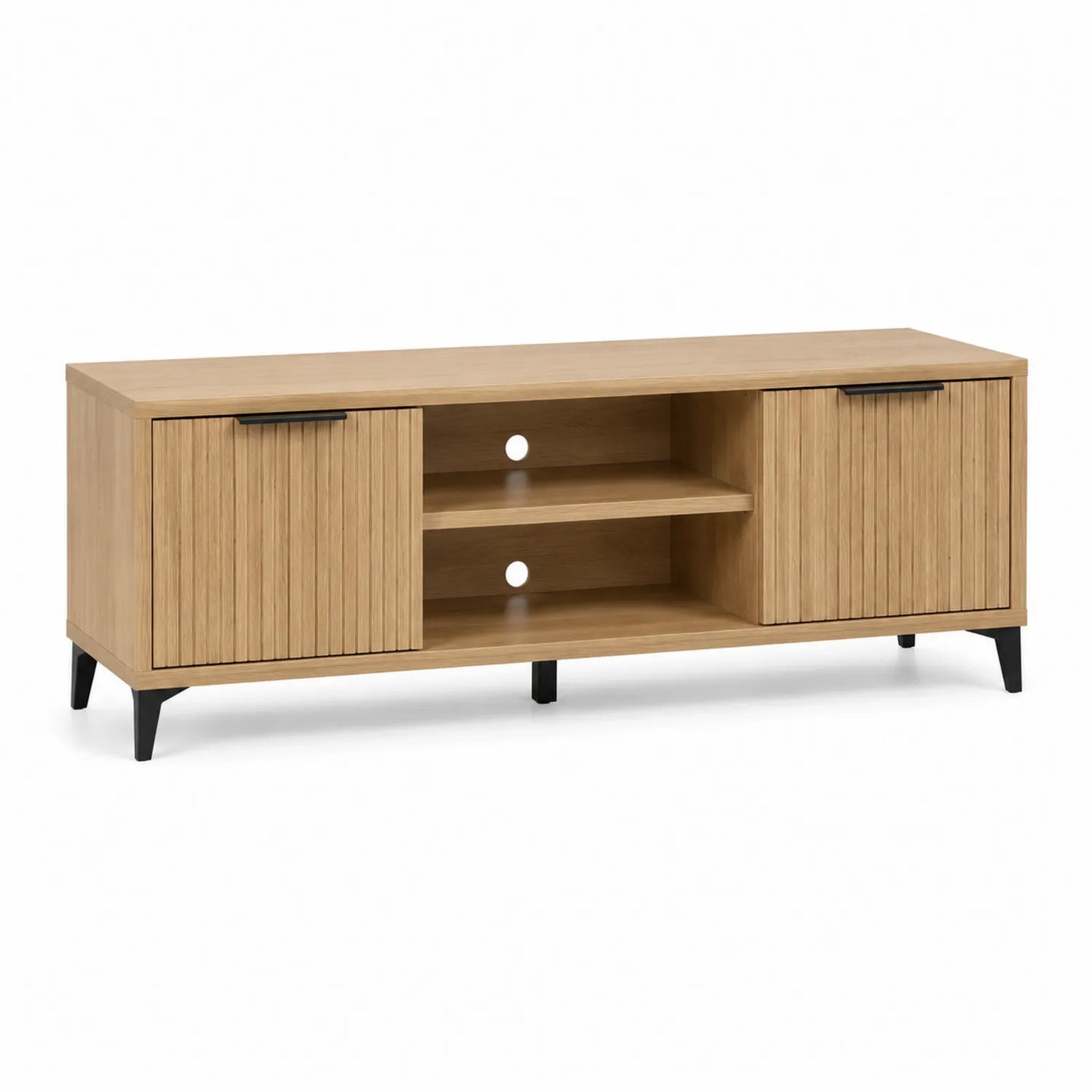 TV-Schrank aus Eichenfurnier mit Metallbeinen 120cm