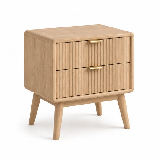 Holz Nachttisch mit 2 Schubladen