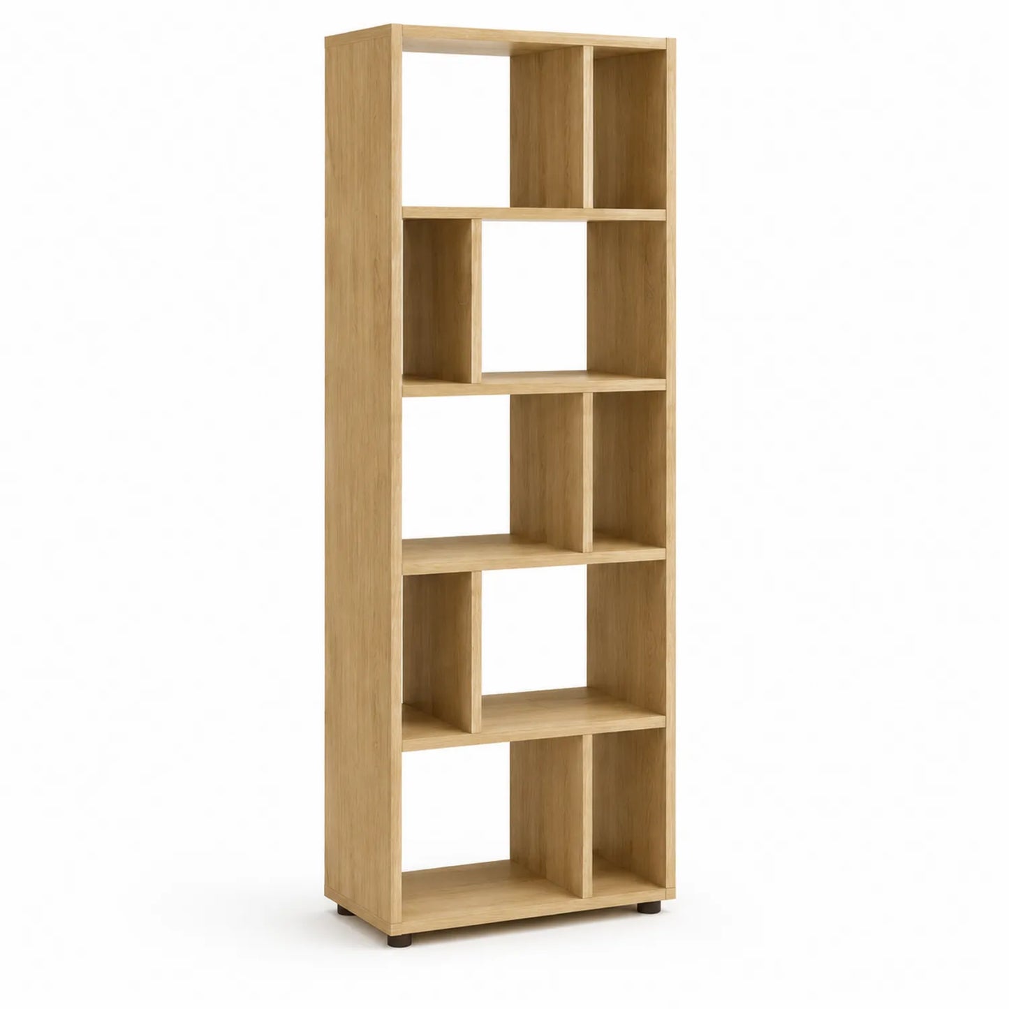 Bücherregal Holz 6 Fächer Eiche 180x60x30 cm