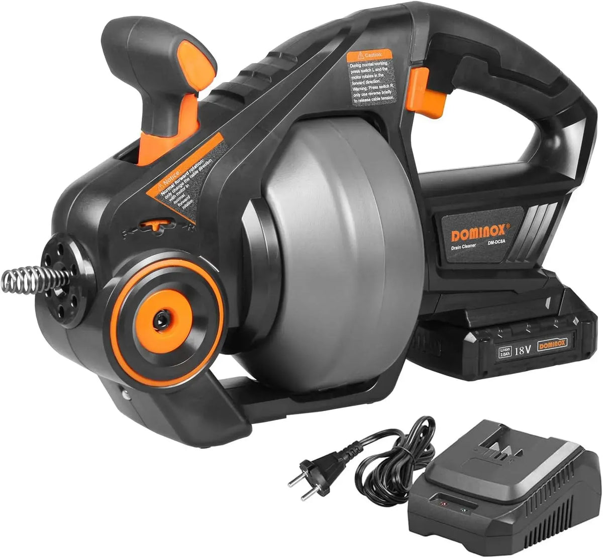 Abflussreiniger, Rohrreiniger, Akku, 18 V, 7,6 m, kabellos