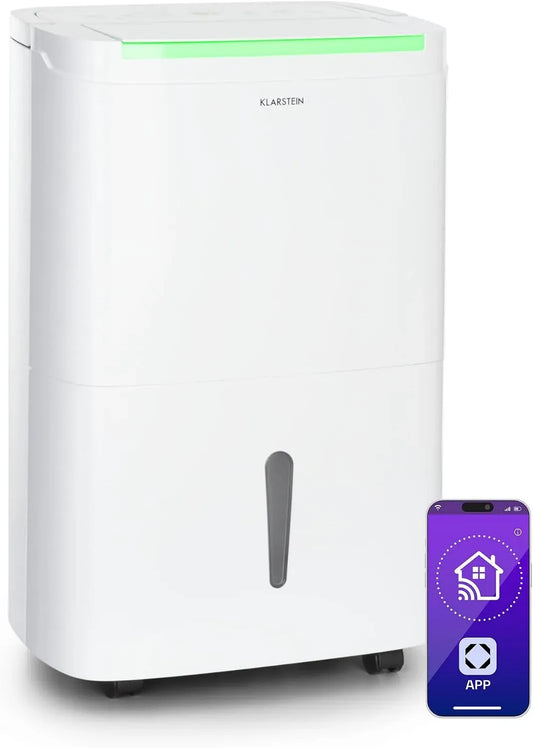 Klarstein 40L/24h Luftentfeuchter, 40 L, Timer, WLAN, App, Weiß, 7L Tank