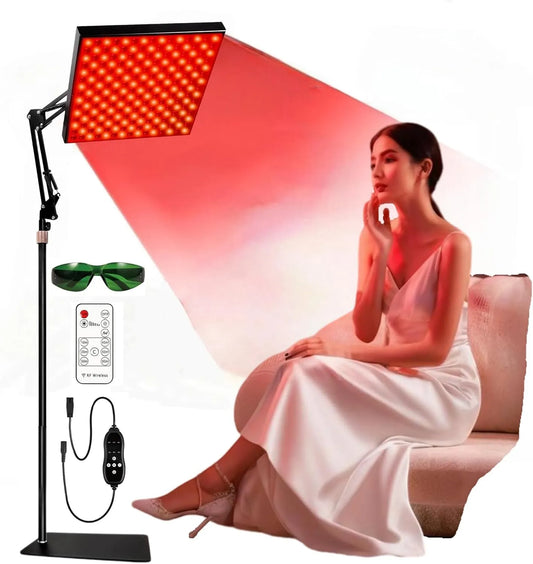 5-stufiger Nahinfrarot-Lichttherapiegerät, LED-Rotlichttherapielampe, Heizung, 660 nm, 850 nm, Timer, Wärmefunktion, für Körper und Gesicht