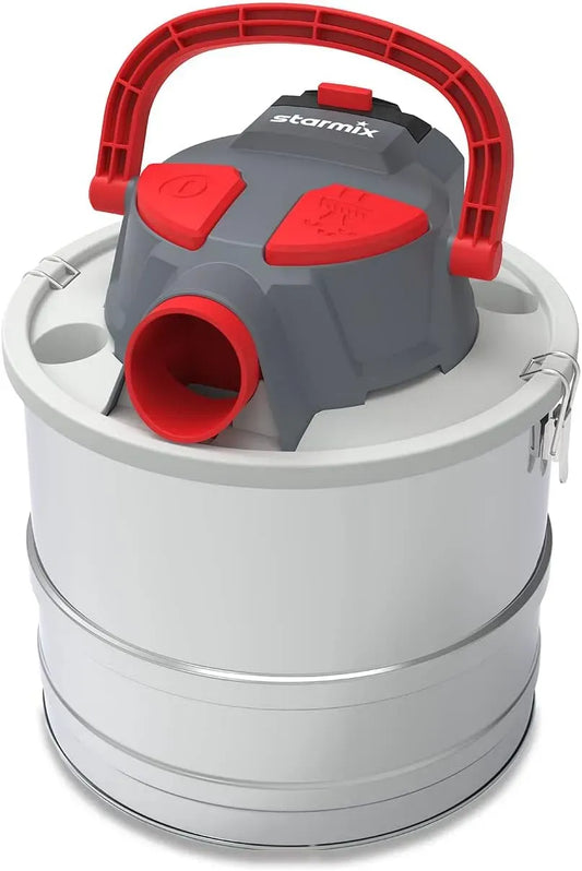 Starmix P-15 Akku-Aschesauger, CAS-Akku, Kamin, Kaminsauger, 15 L, 350 W, 18 V, kabellos, aluminium, für Kamin und Feuerstellen