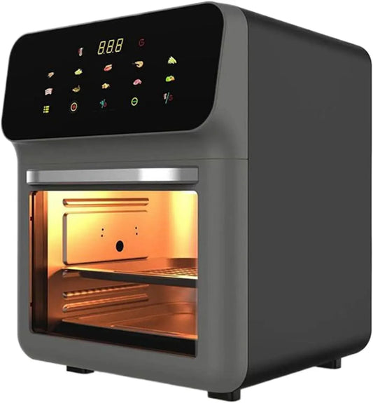 Heißluftfritteuse, 0 bis 200 °C, Pizza, elektrische Fritteuse ohne Öl, Air Fryer Toaster Ofen Kombi 0°C-200°C Kochen