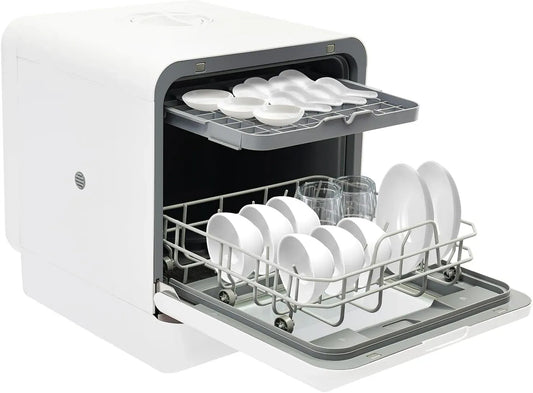 Geschirrspüler, 45 cm, 6 L, Spülmaschine, Mini, Slim-Format, freistehend, großer Wassertank, 4 Spülmodi und Heißlufttrocknung 72 °C Reinigung