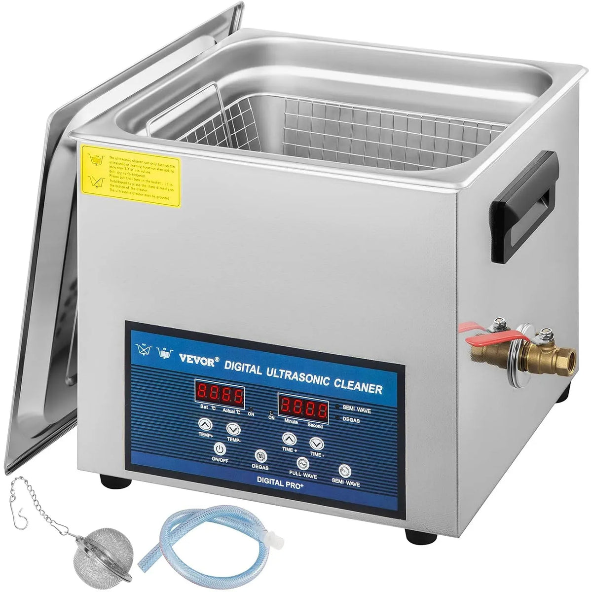 VEVOR Ultraschallreiniger, Heizung, Ultraschallreinigungsgerät, 10 L, 220 V, gewerblich, Edelstahl, Wärmefunktion, für Münzen