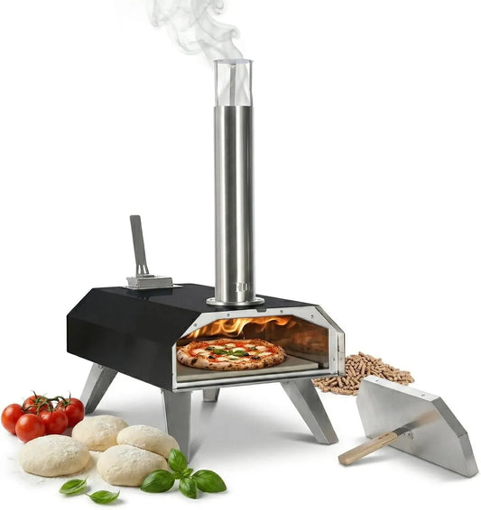 Elektrischer Pizzaofen 90s, Schwarz, 400°C in