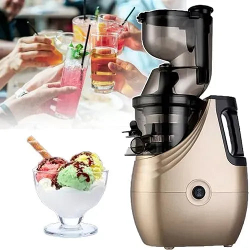 Kaltpresse, Juicer, 150 W, für Obst & EIS. Einfaches Vertikales Design. Gold