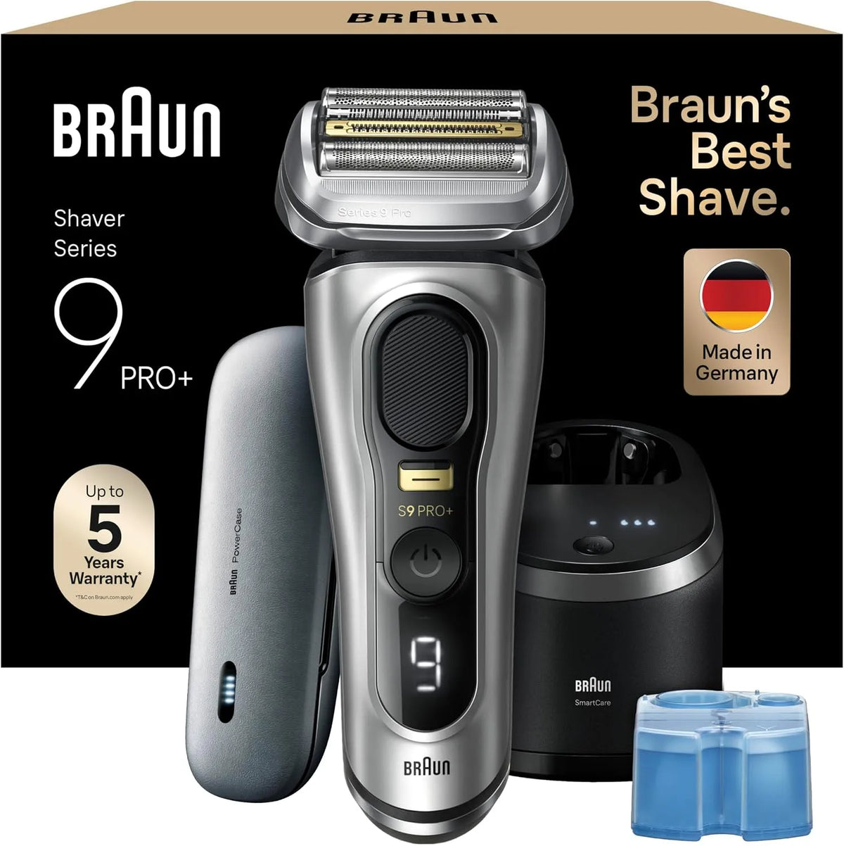 Braun Series 9 9577cc Langhaarschneider, Reinigungsstation, Rasierer, Silber