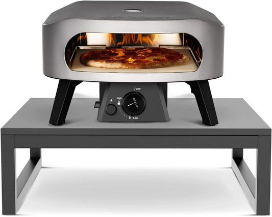 Elektrischer Pizzaofen, 13 Zoll, Outdoor, 50 mbar, Outdoor Tisch-Set, 80 kg