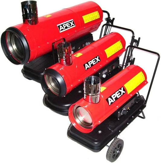 10m Dieselheizer, Bauheizer, Heizgerät, 30 kW, 10 m, Wärmefunktion