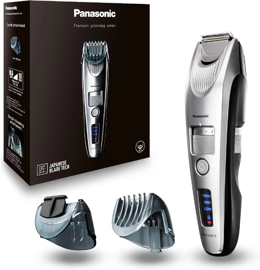 Panasonic ER-SB60-S803 Haarschneidemaschine, Bartschneider, Ladestation, 20 L, tragbar, IP65, kabellos, Silber, für Männer