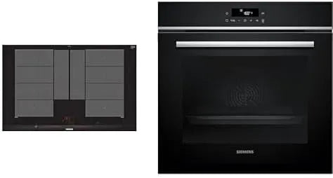 Siemens iQ700 Backofen, 80cm, Einbau, Ofen zum Backen, /300 Set: Induktionskochfeld 80cm + Einbau-Backofen mit Air Fry