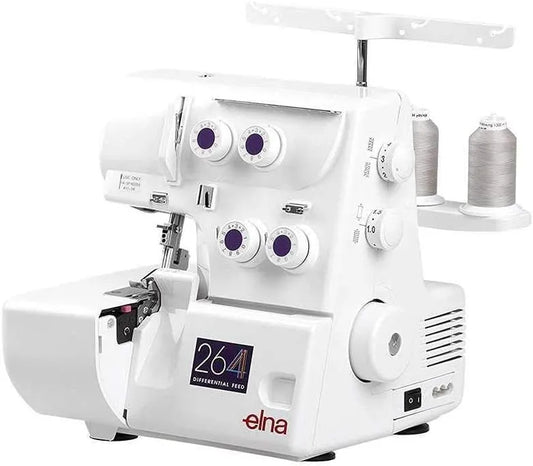 Nähmaschine, elektrische Nähmaschine, Elna Overlock Nähmaschine Modell 264 mit Rollsaum