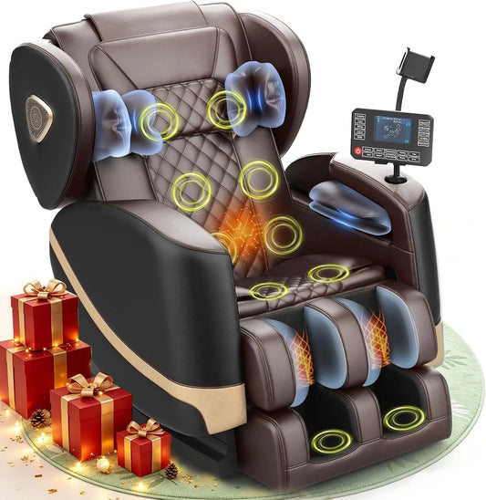 Braun 2-in-1 Relax- und Massagesessel, Transportrollen, Touch-Bedienung, Bluetooth, Schwarz, 14 Rollen und 8 Komfort-Airbags