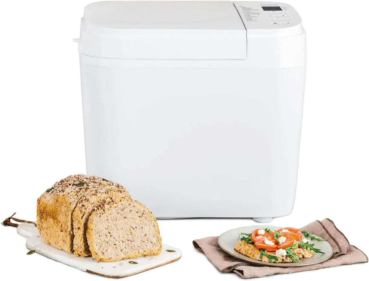 Panasonic SD-B2510W Brotbackautomat, Brotbackmaschine, LCD-Display, 2 Temperaturzonen, Weiß, 13 Stunden Zeitvorwahl, 21 automatische Programme