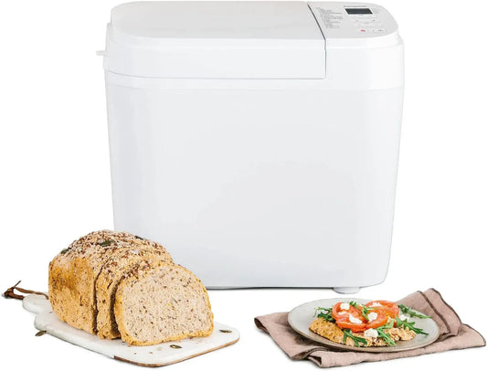 Panasonic SD-B2510W Brotbackautomat, Brotbackmaschine, LCD-Display, 2 Temperaturzonen, Weiß, 13 Stunden Zeitvorwahl, 21 automatische Programme