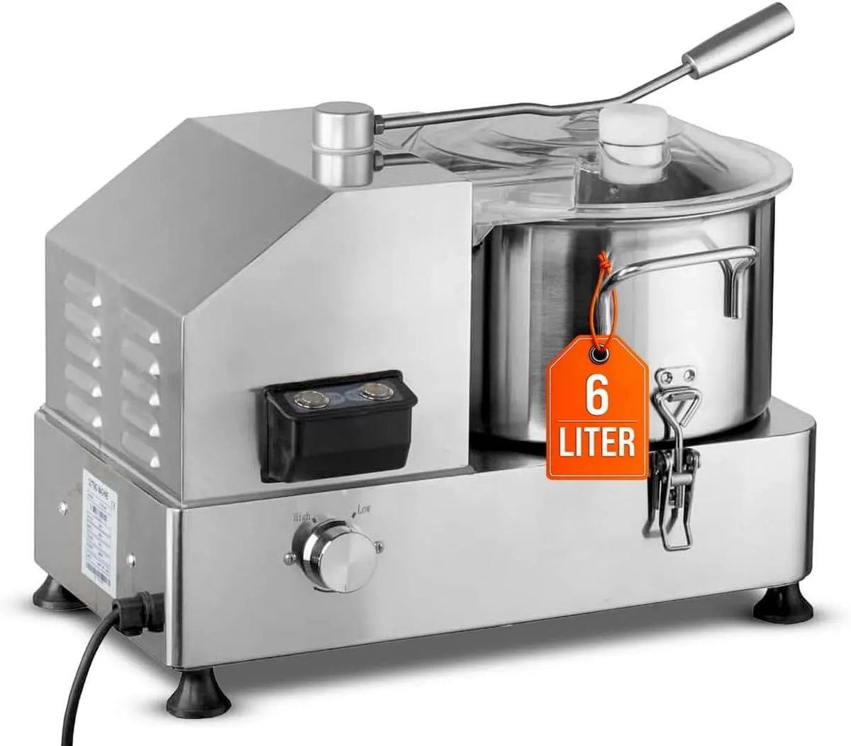 CU-ECO6 Edelstahl, Cutter für Wurst Gemüse Brot, GastroHero Kutter 6L