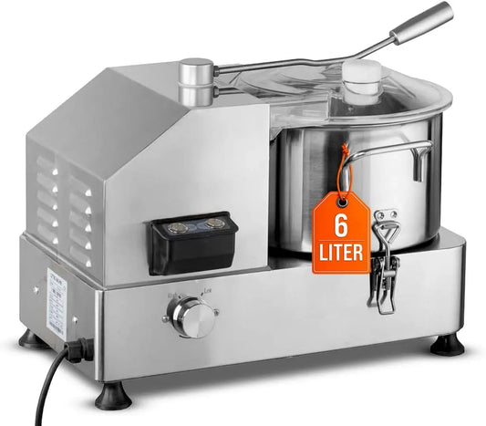 CU-ECO6 Edelstahl, Cutter für Wurst Gemüse Brot, GastroHero Kutter 6L