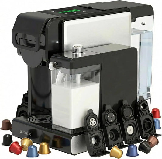 Milchaufschäumer, 2850 W, Milchschäumer, Edelstahl, 19 bar druck und 7 adapter